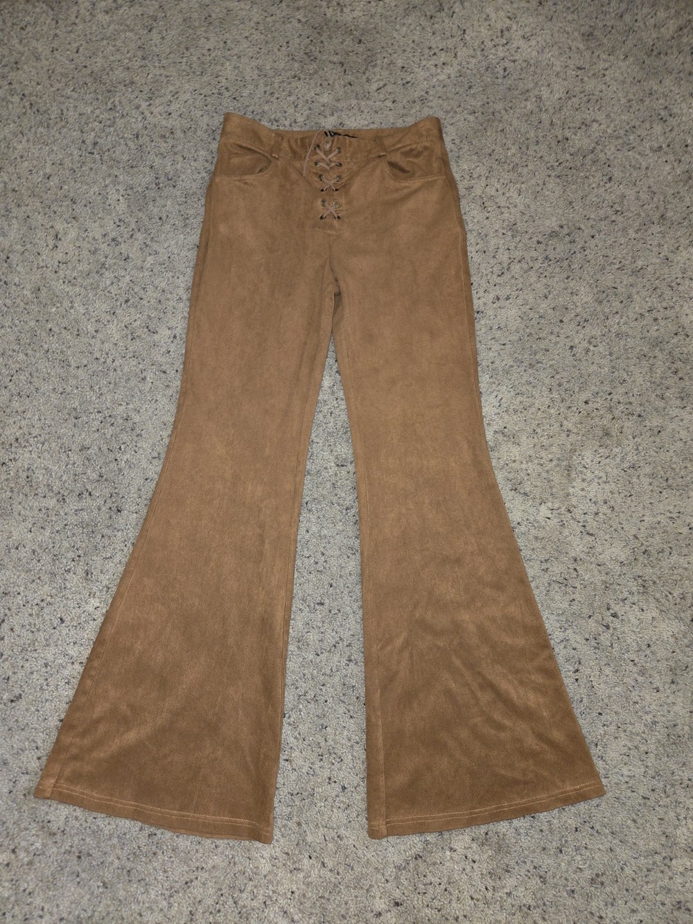 Forever 21 Tan Lace-Up Flared Pants